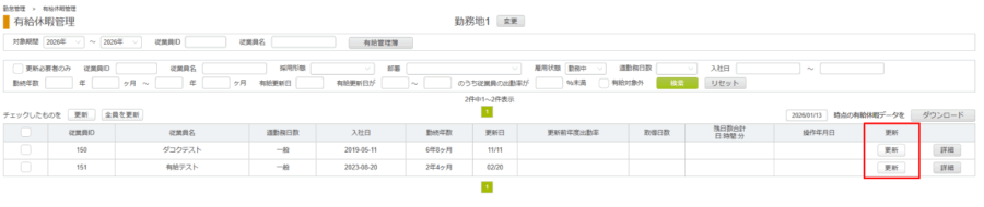 有給更新①個別